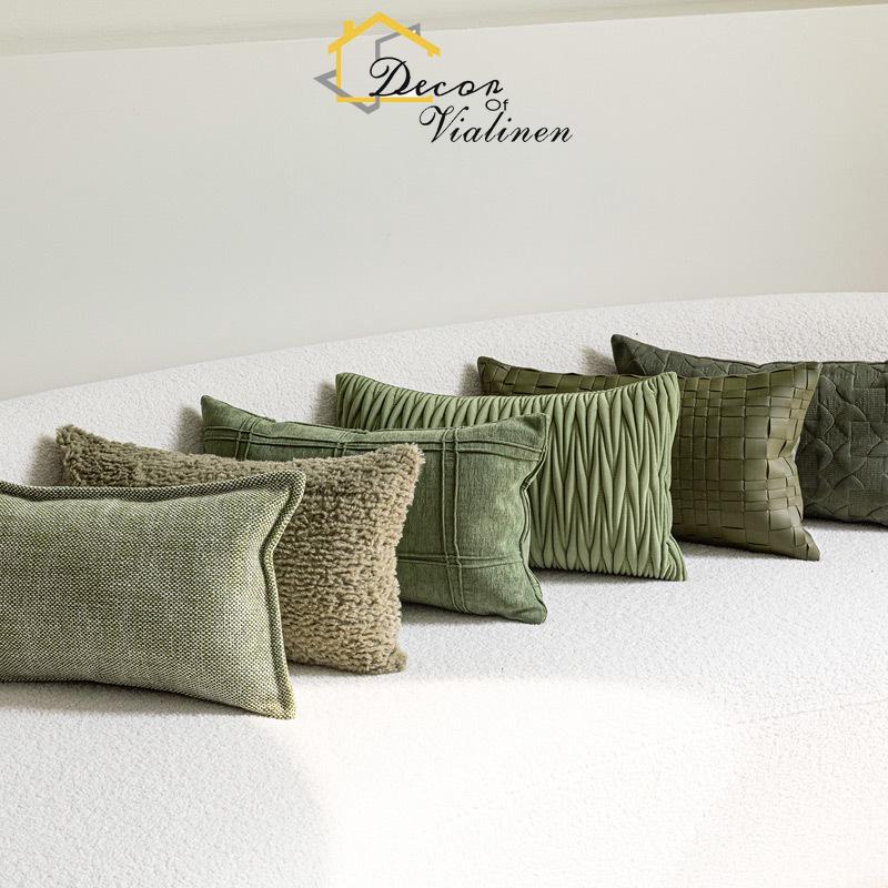 Velvet Ribbon Roll - Almohada de Cintura Verde para sofá