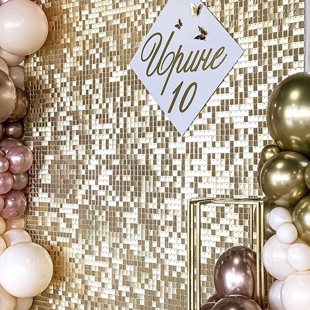 Sequin Fabric Panel - Paneles de fondo con brillo dorado