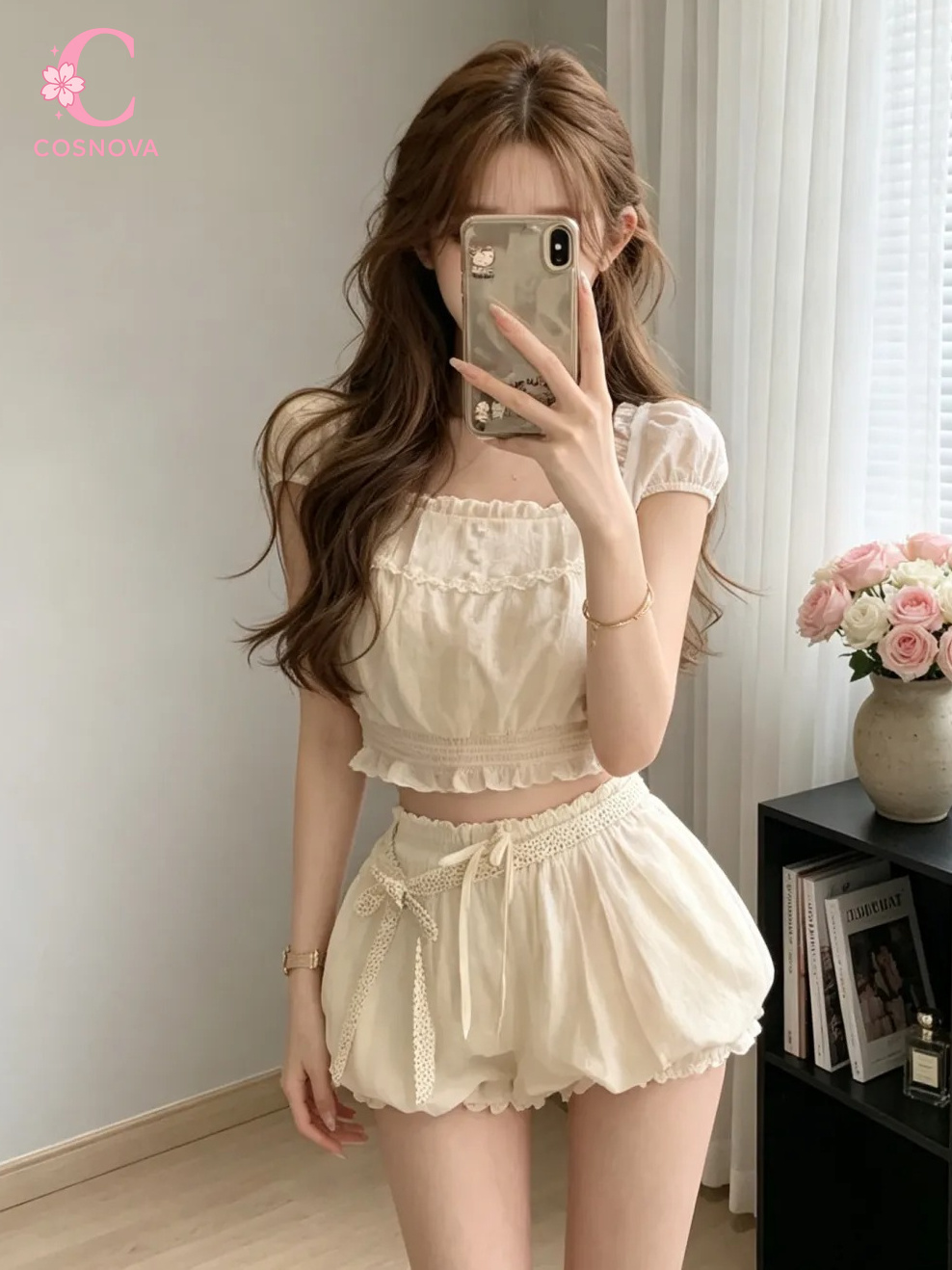 Elastic Lace Trim - Conjunto de 2 Piezas Estilo Coquette