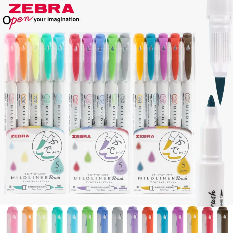 Zebra Pen Sarasa - ZEBRA-Juego de rotuladores Mildliner, papelería japonesa,