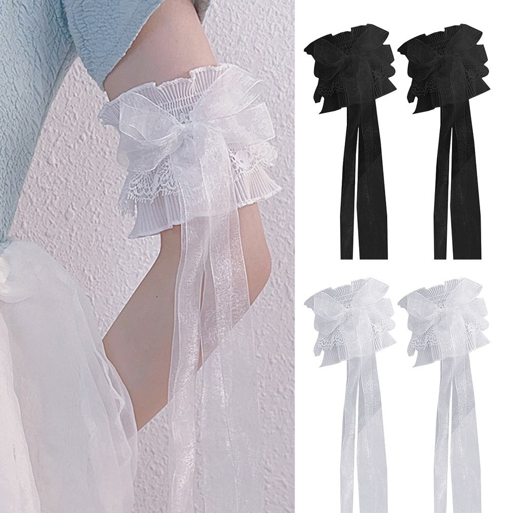 Elastic Lace Trim - Calentadores de brazo con lazo, manga