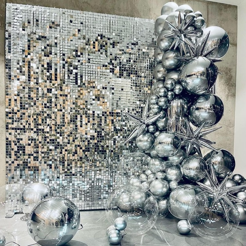 Sequin Fabric Panel - 12/16/18/24 Piezas de Paneles de Pared