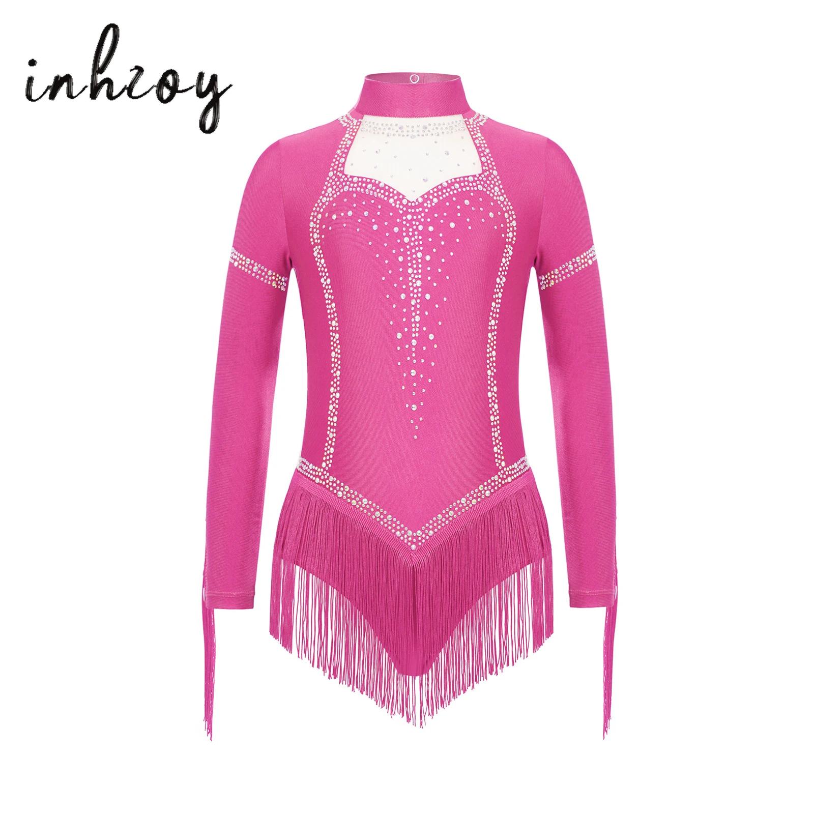 Rhinestone Banding Trim - Body de baile latino con flecos