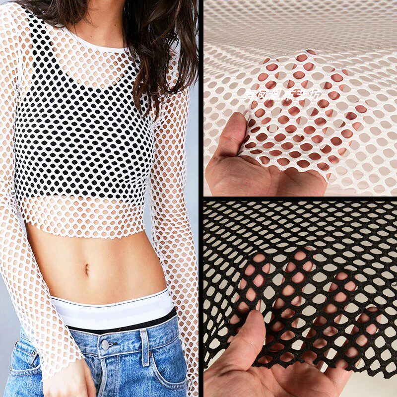 Crystal Mesh Fabric - Tela de malla elástica suave con