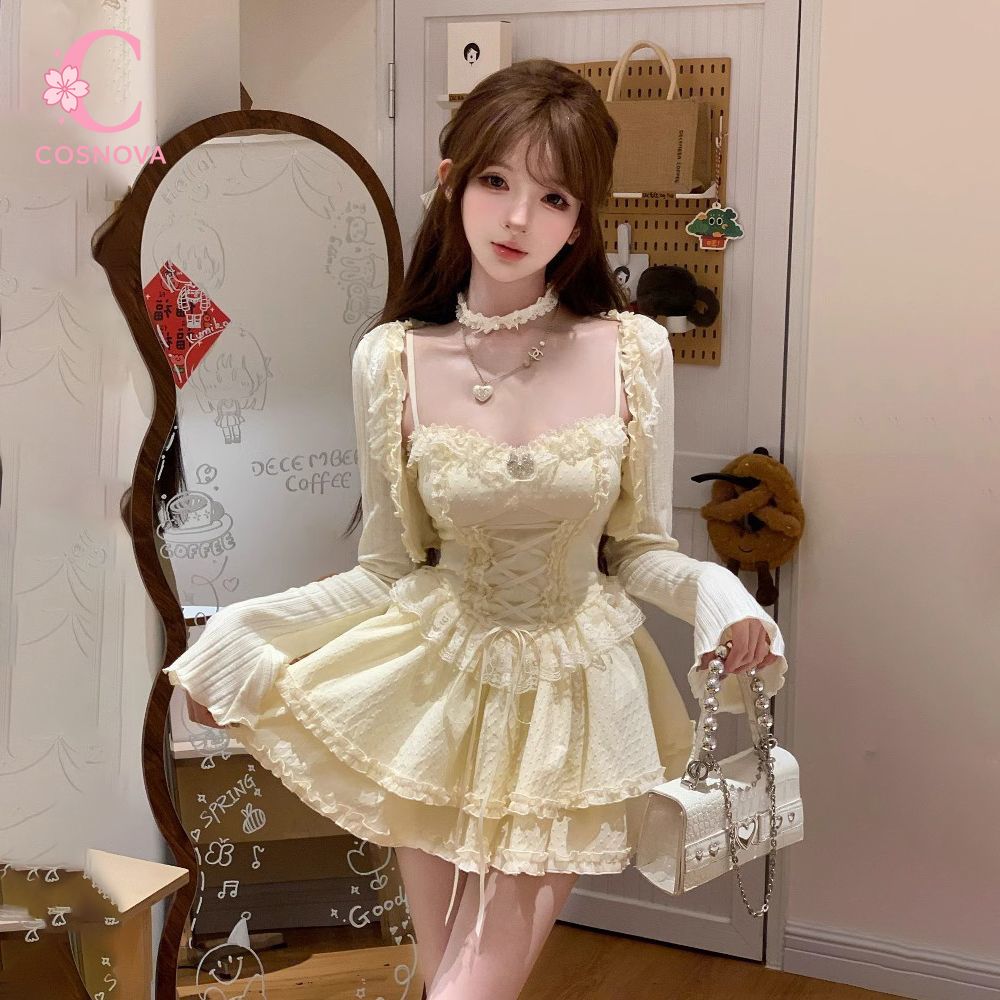 Conjunto de Vestido Camisero E - Elastic Lace Trim reseña y precio