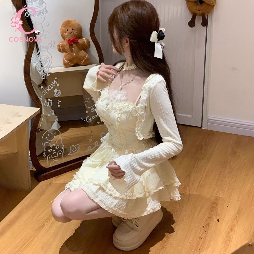 Conjunto de Vestido Camisero E - Elastic Lace Trim reseña y precio