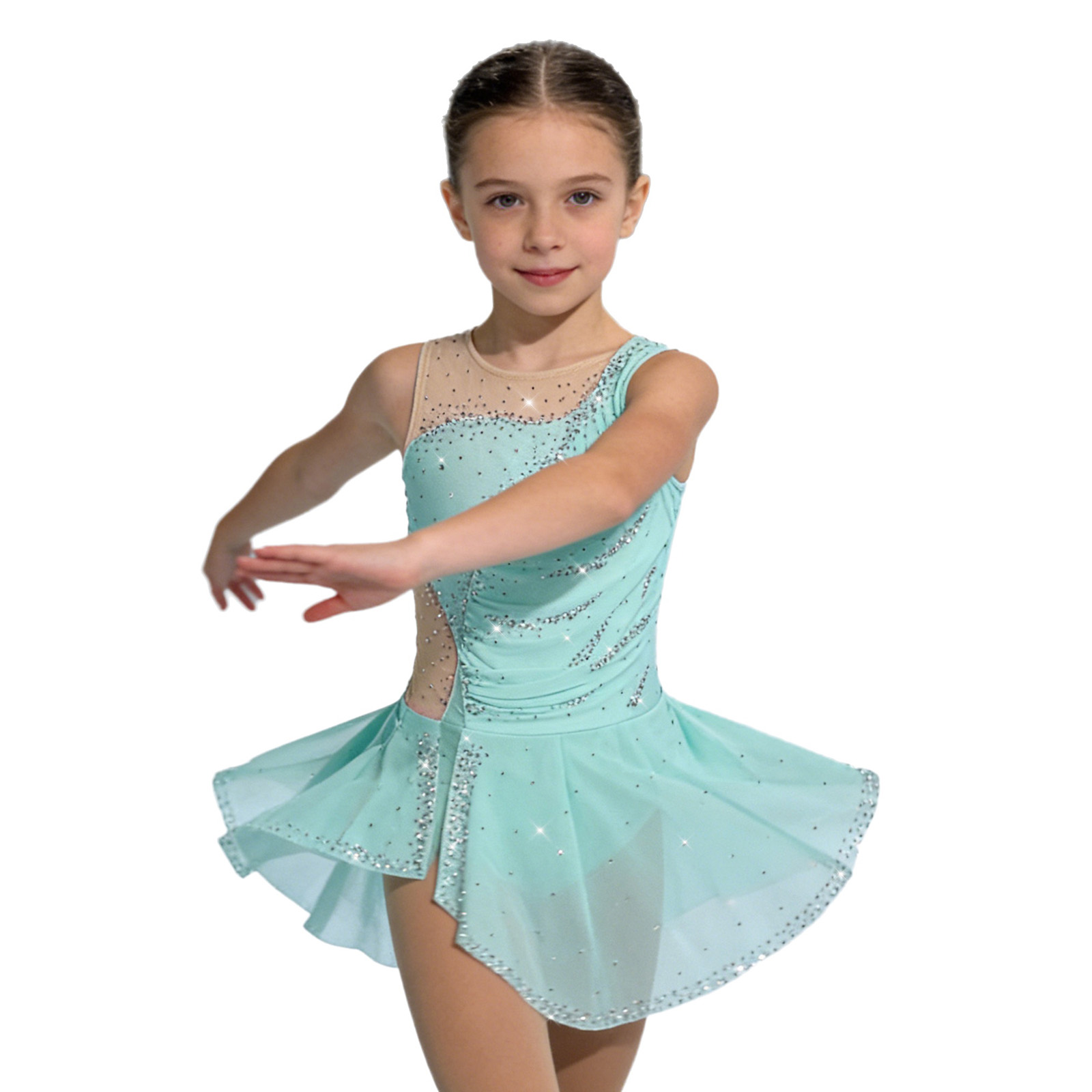 Traje de patinaje artístico pa - Rhinestone Banding Trim reseña y precio