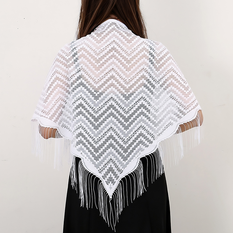 Bufanda Triangular con borlas  - Tassel Fringe Trim reseña y precio