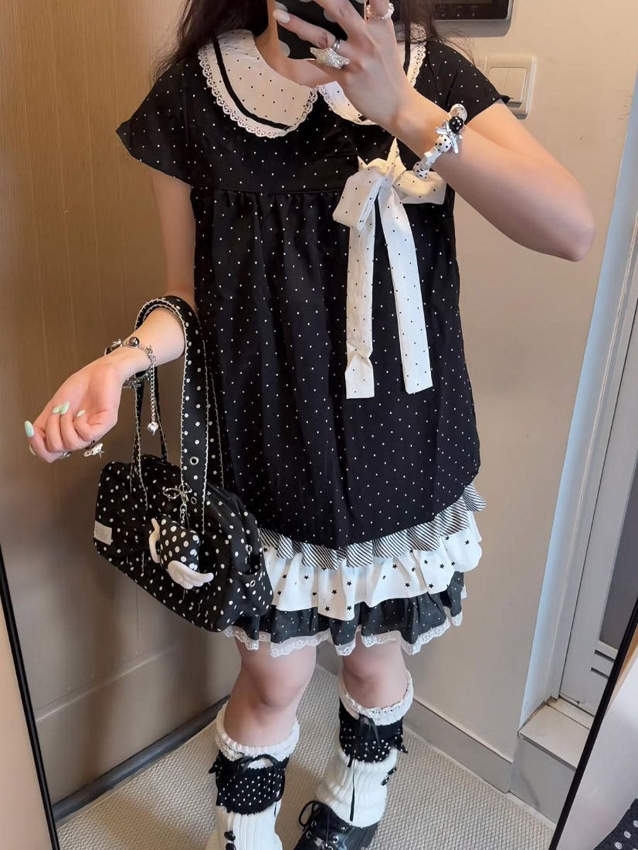 Conjunto de 2 piezas Y2K Kawai - Elastic Lace Trim reseña y precio