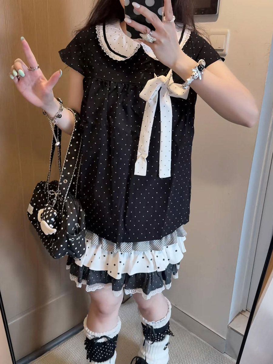 Conjunto de 2 piezas Y2K Kawai - Elastic Lace Trim reseña y precio